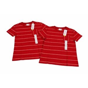 2 Shirts Cat & Jack Boys XS(4/5) Red Striped Pocket Short Sleeve T Shirt Top NWT